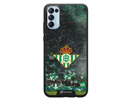 Funda Móvil Oficial Real Betis Fc para Oppo Reno 4 PHONECASES3D Piel Sintética Negro