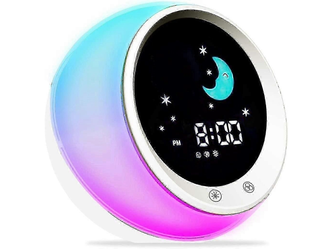 Reloj despertador infantil con duración de 25-26 horas, entrenador de sueño infantil, luz para despertar a los niños, máquina de sonidos para dormir. GOKOCO