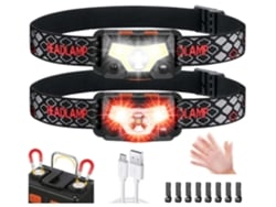 Paquete De 2, Faro Led Superbrillante Con Sensor De Movimiento, Faro Impermeable De 1500 Lúmenes Para Niños Y Adultos, 9 Modos De Iluminación (negro)