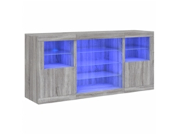 Aparador con luces LED 142,5x37x67 cm Gris Sonoma MAISON EXCLUSIVE