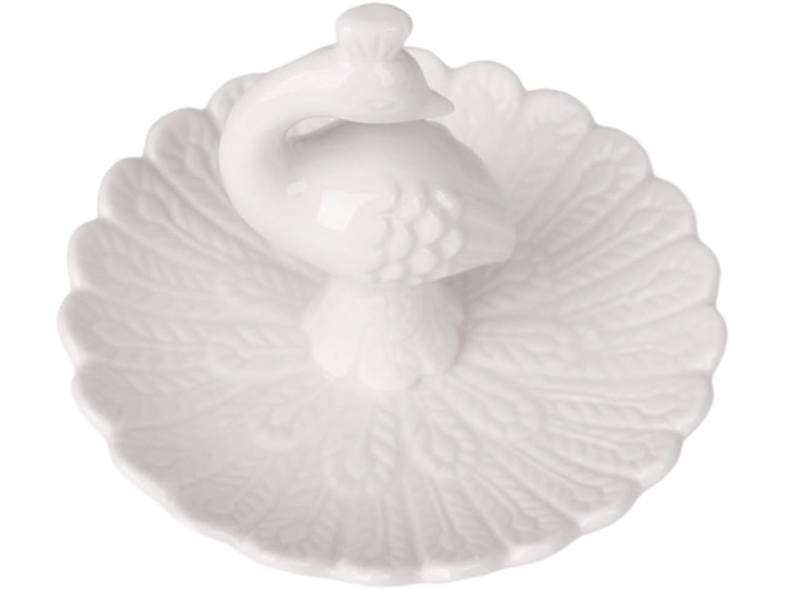 Elegante Bandeja Porcelana Blanca Guardar Decorar Joyas Delicado Soporte Pulseras Anillos Cumpleaños Baño