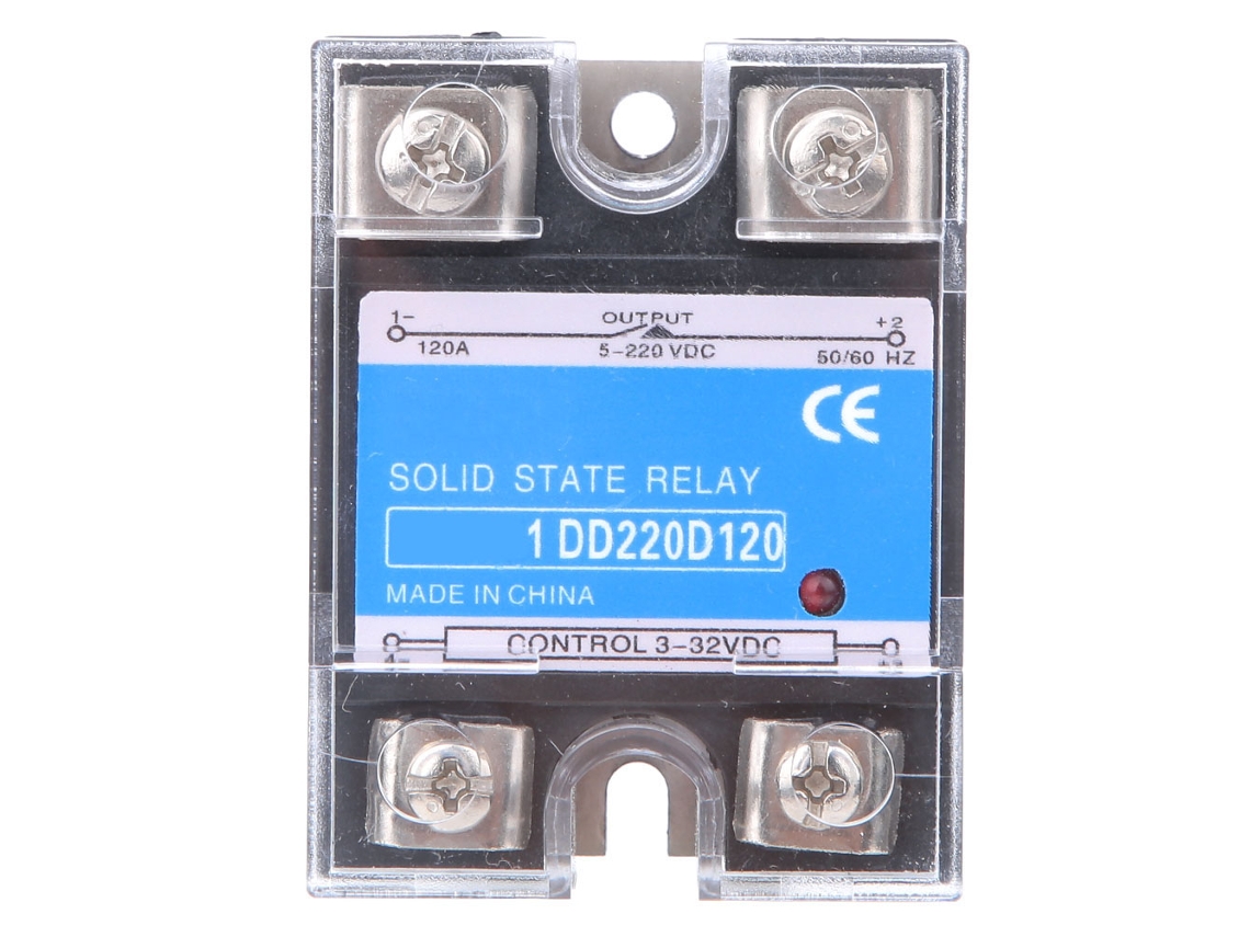 Relé De Estado Sólido (ssr) De Cc Entrada 3-32 V Cc Salida 5-220 V Cc 120 A Con Led