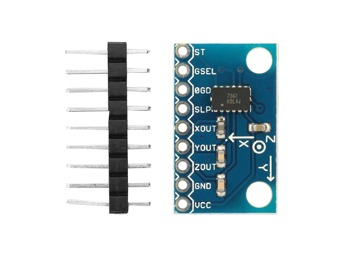 Módulo Sensor De Acelerómetro, Inclinación Y Ángulo Mma7361 Con Filtro De Paso Bajo Compatible Con Rohs.