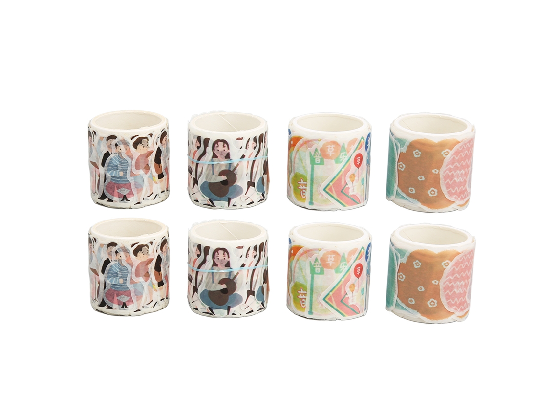 8 Rollos De Cinta Japonesa Ancha 35mm Formas Irregulares Diy Para Diarios Y Manuales Decorativos