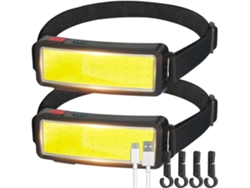 Linterna Frontal Cob Led Recargable Usb, 2000 Lúmenes Impermeable Ipx4, Luz De Trabajo Para Camping, Mantenimiento Y Aire Libre 2 Unidades
