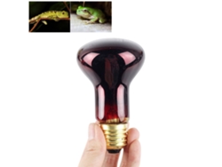 Lámpara Calefactora Infrarroja De 60 W, De Cristal, Luz Roja, Para Reptiles Y Anfibios, Casquillo E27.