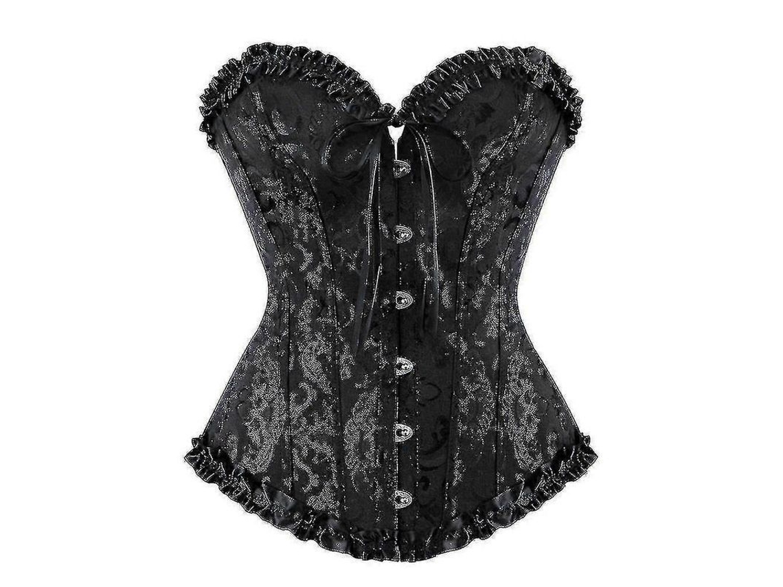 Corsé Sexy De Talla Grande Para Mujer, Disfraz De Burlesque, Minifalda Tutú Sobre El Busto, Conjunto Estampado De Brocado.