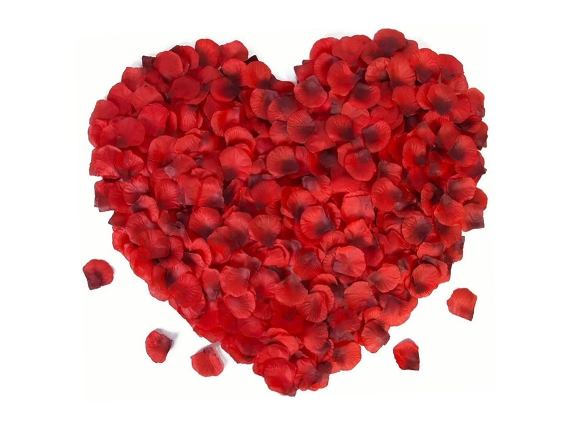 2000 pétalos de rosa artificiales rojos 3D con forma natural para decoración.