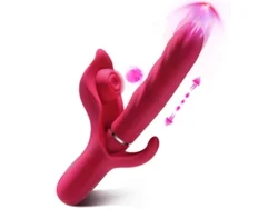 Vibrador de conejo 3 en 1 con 10 modos de vibración de empuje 10 aleteo 10 para mujeres (rosa) YIZHOOD