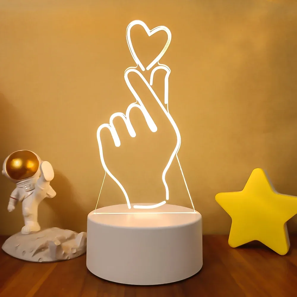 (luz Cálida) Lámpara De Noche Led 3d Creativa, Luz Decorativa Para El Hogar.