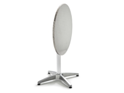 Mesa de jardín redonda de aluminio con bandeja inclinable (60 x 72 cm)