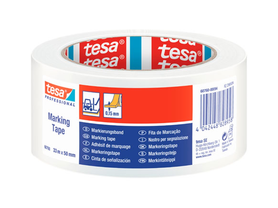 Cinta Adhesiva TESA TAPE Señalizacion Temporal Blanco