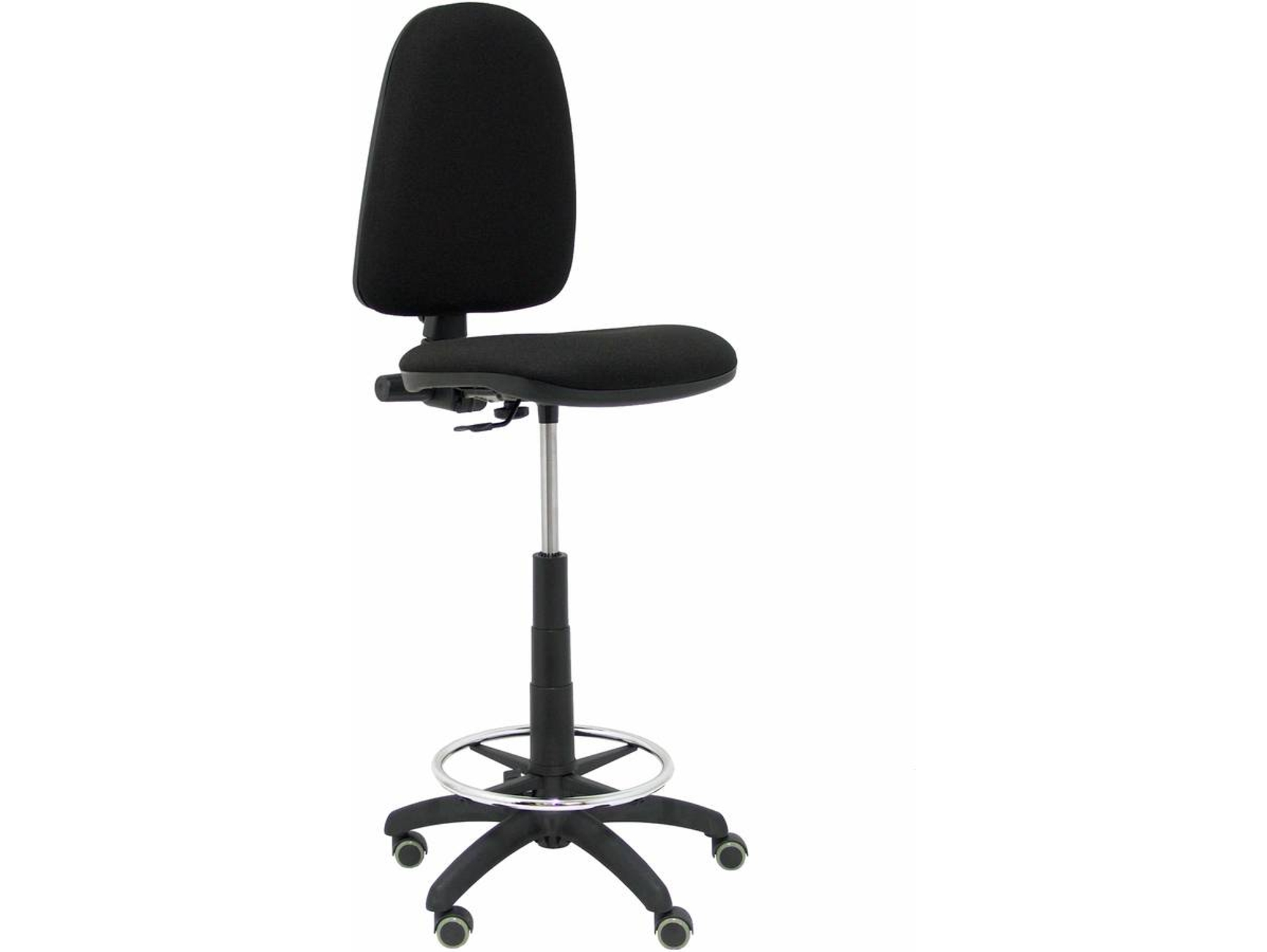 Silla de Escritorio Alta PIQUERAS Y CRESPO Ayna Negro con ruedas de parqué (Tejido - Ruedas Parquet)