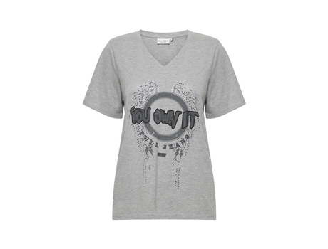 Camiseta de Mujer PULZ JEANS Maddie Gris (XL)