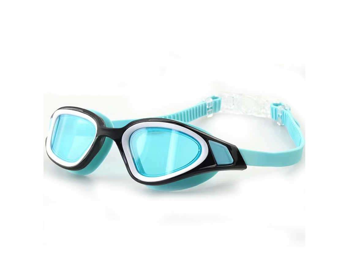 Gafas de natación para adultos, antivaho, galvanizadas, con protección UV. 800 unidades. Transparentes, azul-negro (en caja).
