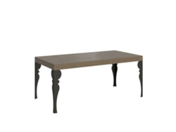 Mesa extensible Paxon 200/460x90 cm en gris tórtola con patas antracita Itamoby
