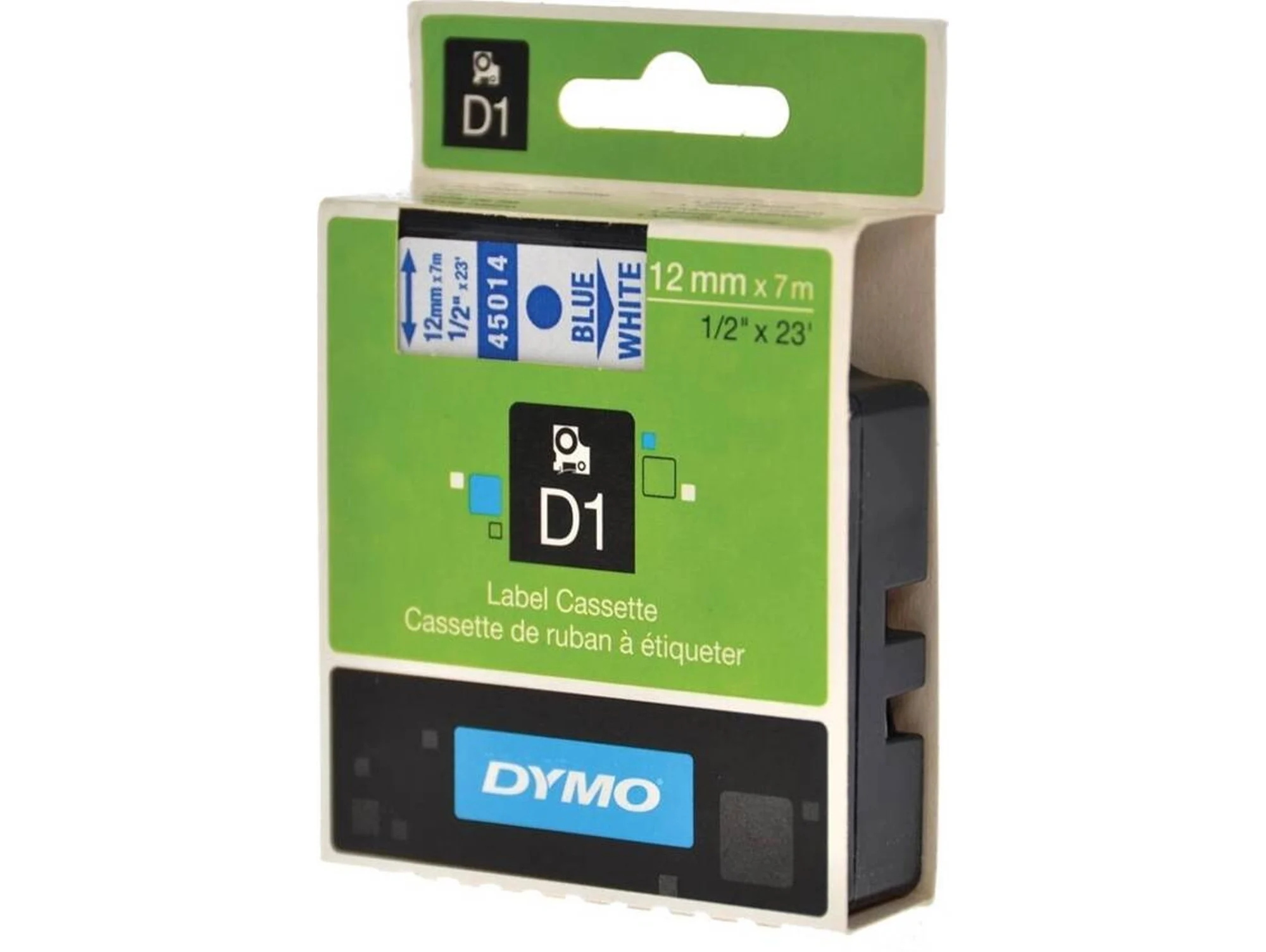 FITAS DYMO D1 12MM AZUL/BRANCO