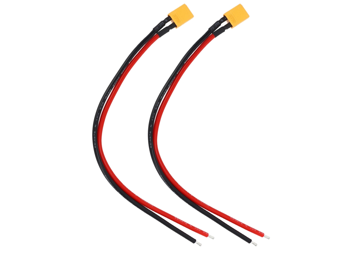 2 Conectores Hembra Xt30 Con Cable De Silicona Awm16 Para Batería Lipo De Dron Rc
