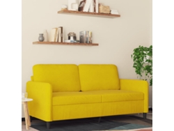 Sofá De 2 Plazas | Sofá De Salón | Sofá De Descanso Terciopelo Amarillo 140 Cm Wsd783990