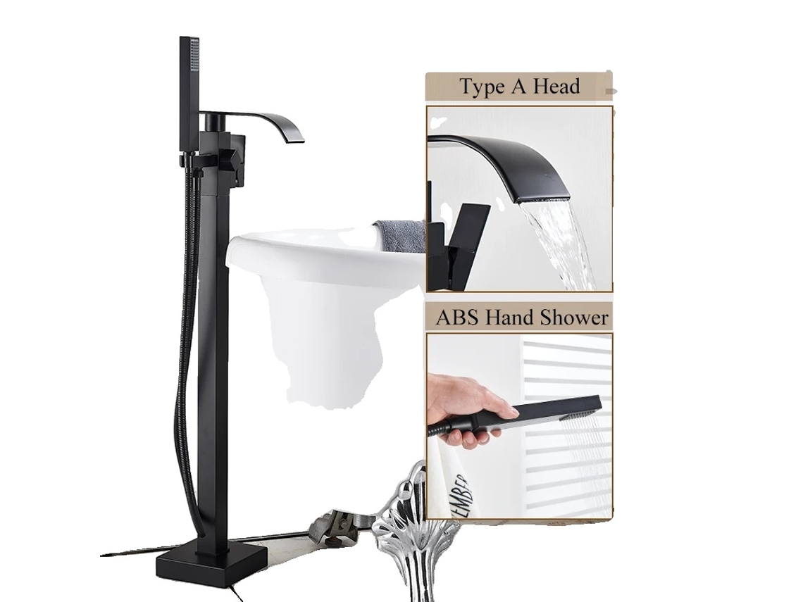 Grifo monomando para baño y ducha, acabado lacado moderno, negro mate