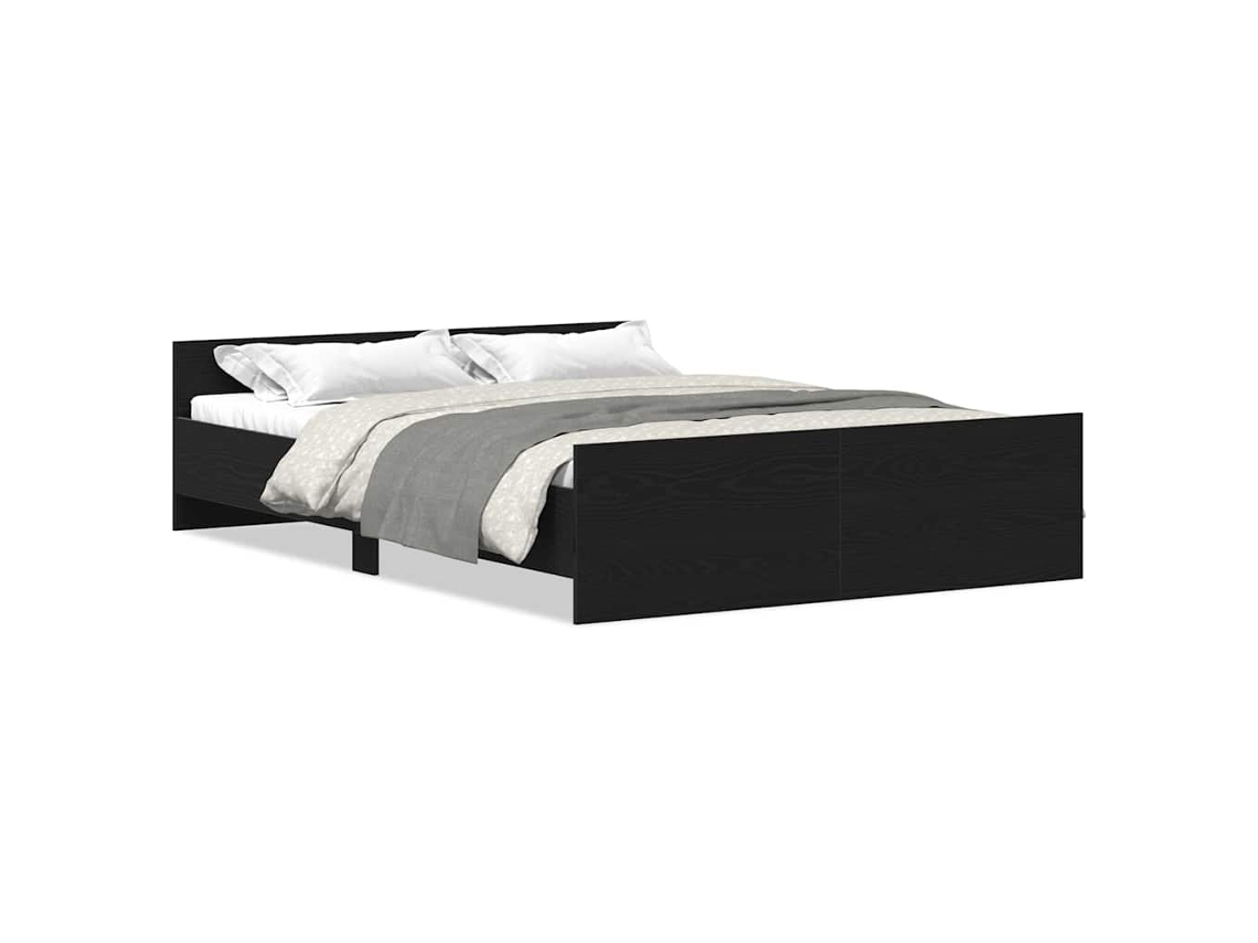 Maison Exclusive - Estructura De Cama Sin Colchón Roble Negro 140x190 Cm