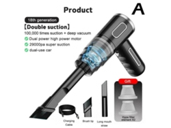 Cor Preta 29000Pa Portátil Sem Fio Aspirador de Pó para Carro Usb Recarregável Acessório de Aspirador de Pó para Carro Seco e Molhado