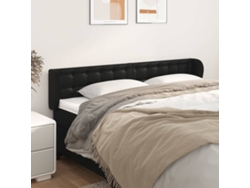 Cabecero De Cuero Sintético Negro 203x23x78/88 Cm
