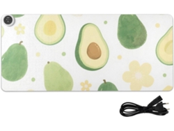 Besportble Alfombrilla De Ratón Calefactable Cuero Verde Aguacate Y Dibujos Animados Ordenador 80 X 33 Cm