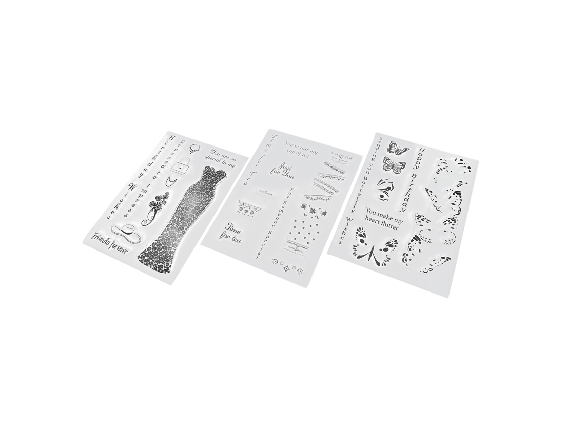 3 Piezas Selloses De Silicona Para Diy, Sellos Reutilizables Para Decoración De Tarjetas Y Manualidades