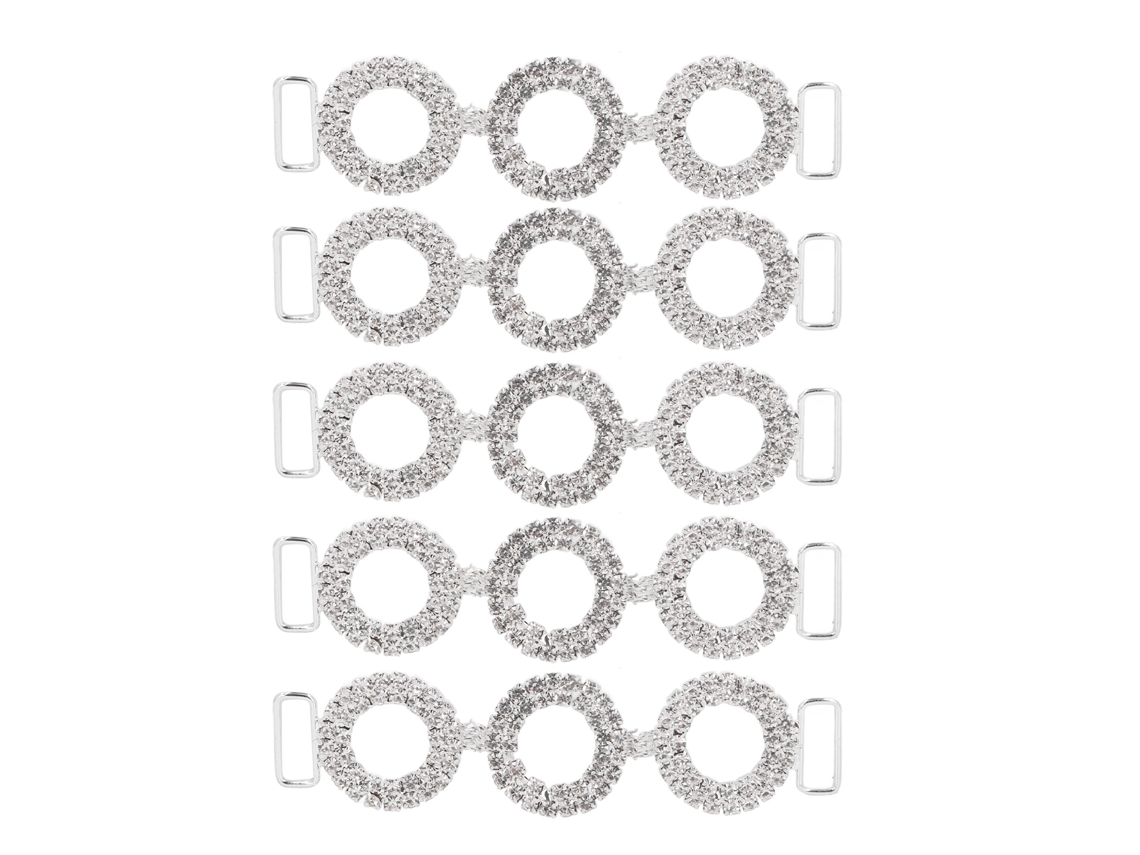 Conectores Para Bikini Con Diamantes De Imitación De Cristal, 3 Formas Circulares, Hebillas Para Zapatos, Accesorios Para Joyería Diy