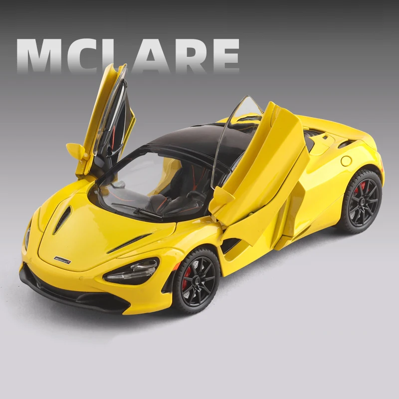 Coche De Juguete A Escala 1:24, De Metal Fundido A Presión (amarillo), Con Efectos De Sonido Y Luz.