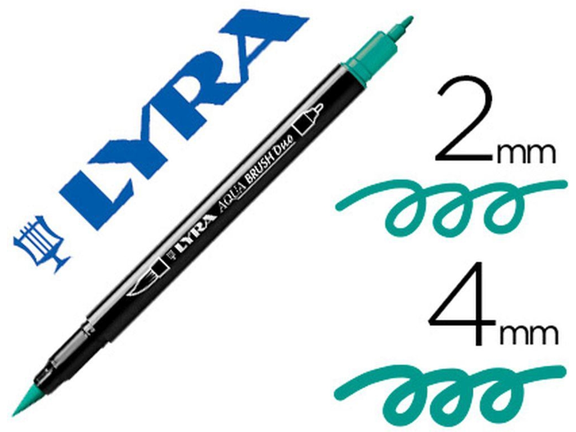 Marcador Lyra Aqua Brush Águarelavel Dupla Ponta Fina e Pincel Verde Noite0