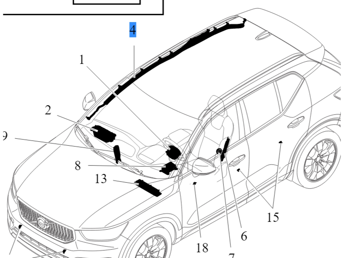 Cortina de airbag de techo izquierda Volvo XC40 31690773