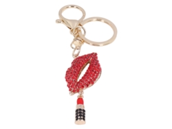 Llavero De Cristal Con Forma De Labios, Accesorio Exquisito Para Bolso, Para Mujer, Rojo.