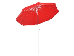 VPMKP - Sombrilla de playa octogonal Outsunny, Ø180 cm, poliéster UV, altura ajustable, aluminio, bolsa, roja