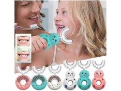 Cepillo de dientes infantil en forma de U para niños de 2 a 6 años, blanqueador con función de masaje y cabezal de silicona suave. GOKOCO