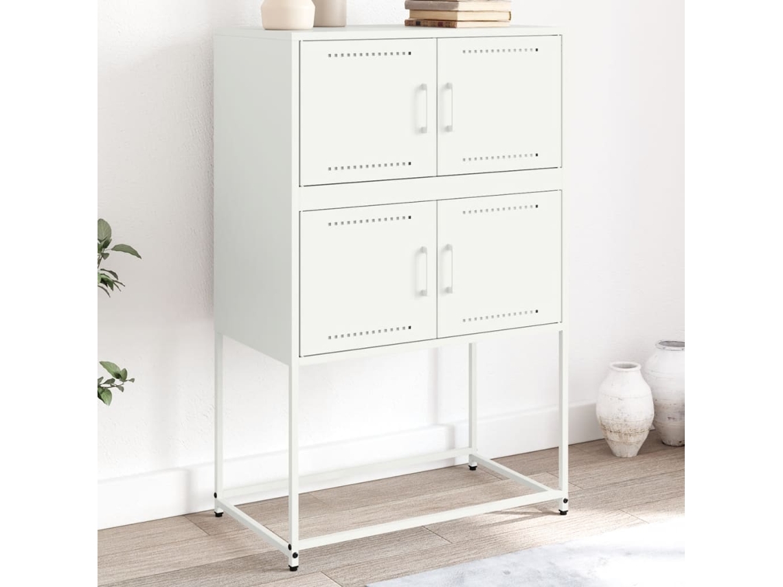 Aparador De Acero Blanco 68,5x38,5x107 Cm