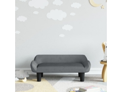 Sofá infantil 70x40x24 cm terciopelo gris oscuro wsd250507 adorável casa