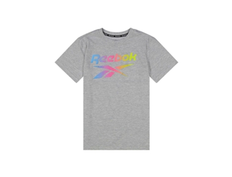 Camiseta de Niño REEBOK Gradient Logo Lightheather Gris (140 cm O 9/10 AÑOS)