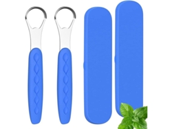 2 Raspadores De Lengua De Acero Inoxidable, Limpiador De Lengua (azul)