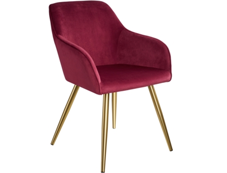 Silla TECTAKE De Terciopelo Dorado
