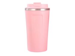 Taza térmica de acero inoxidable 304 con cierre de seguridad, 510 ml, gran capacidad, portátil, rosa, ideal para café o para la oficina. (Sin marca)