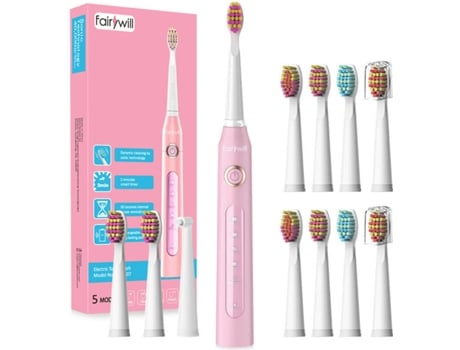 Cepillo de Dientes Eléctrico FAIRYWILL FW-507 (Rosa - 10 Unidades)