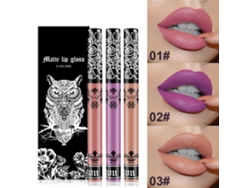 Kit De Batom E Gloss Mate Antiaderente Com 3 Cores - Formula Natural, Fácil Aplicação E Remoção