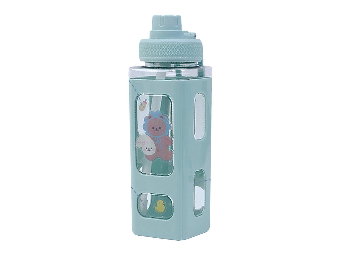Botella De Agua Deportiva De Plástico Kawaii Bear 700ml Sin Bpa Con Pajita Rosewell