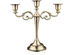 Candelabro Metálico Para 3 Velas - Decoración Para Eventos Formales, Bodas Y Festivales