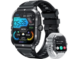 Reloj inteligente para hombre con respuesta a llamadas, pantalla táctil de 2,0 pulgadas, resistente al agua, 3 cajeros automáticos, con monitor de sueño, podómetro, monitor de YEMAESRE
