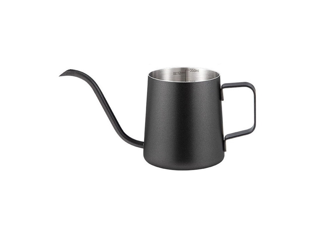 Hervidor de café de acero inoxidable con boquilla de cuello de cisne (negro - 350 ml) Specment