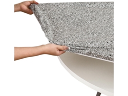 JILLIOPER Mantel Redondo de Vinilo con Forro de Fanel, Diseño de Borde Elástico, Impermeable, Antimanchas y Fácil de Limpiar para Mesa Redonda