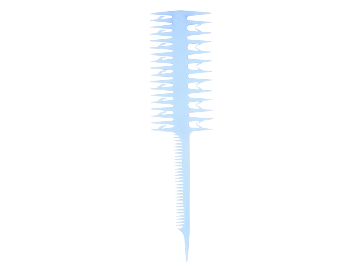 Peine De Mezcla Profesional De Dos Lados Para Mechas Y Cabello Teñido De Dientes Finos Anchos Azul